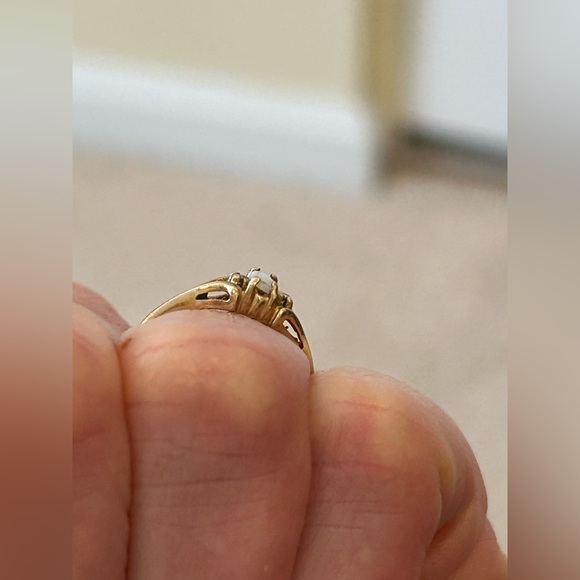 Vintage opal and diamond ring - size 6 - Picture 5 of 14